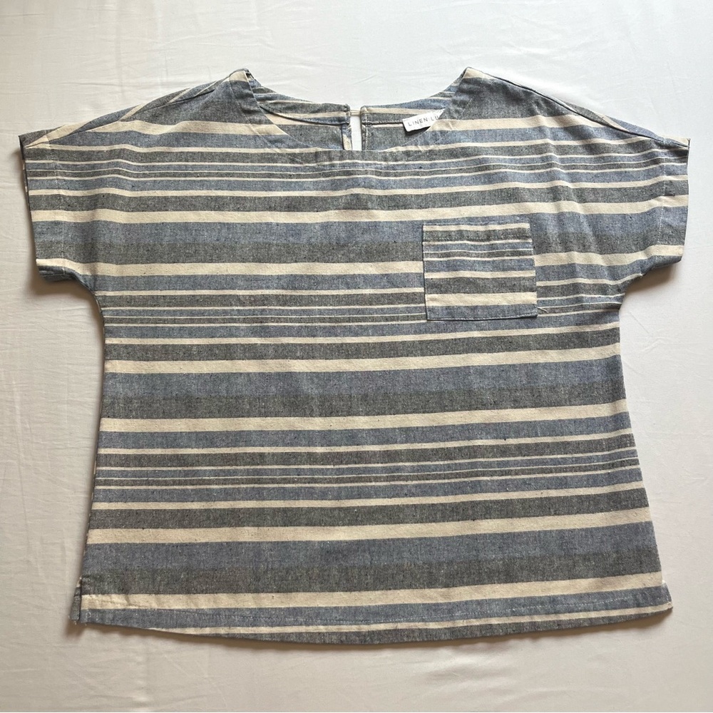 Striped Gray and Cream Women's Blouse